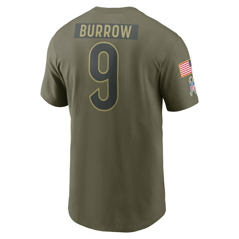 Joe Burrow  2025 Salute to Service Name & Number T-Shirt - Cincinnati Bengals