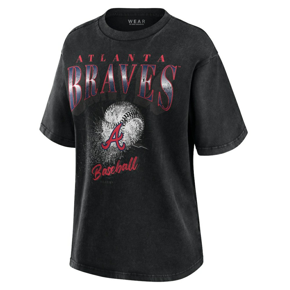 MLB Atlanta Braves WEAR by Erin Andrews Women's Oversized Boyfriend T-Shirt