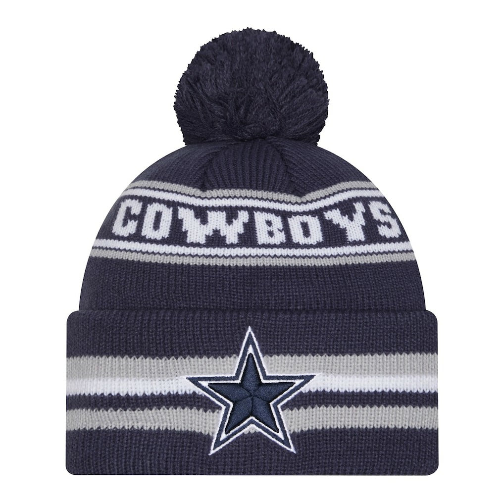Youth Classic Cuffed Knit Hat with Pom - Dallas Cowboys