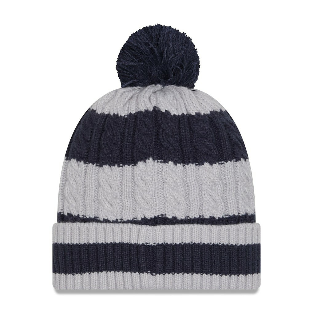Women's Braided Cuffed Knit Hat with Pom - Dallas Cowboys