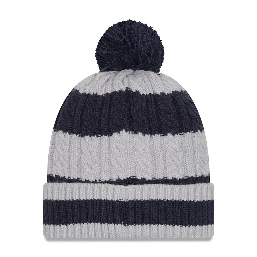 Women's Braided Cuffed Knit Hat with Pom - Dallas Cowboys