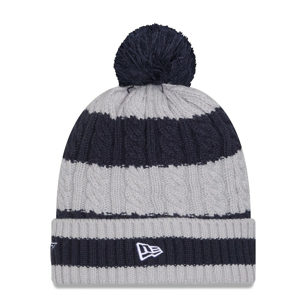 Women's Braided Cuffed Knit Hat with Pom - Dallas Cowboys