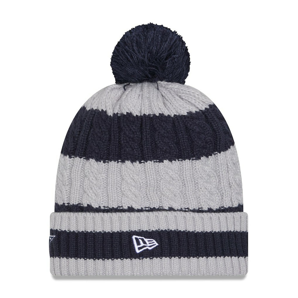 Women's Braided Cuffed Knit Hat with Pom - Dallas Cowboys