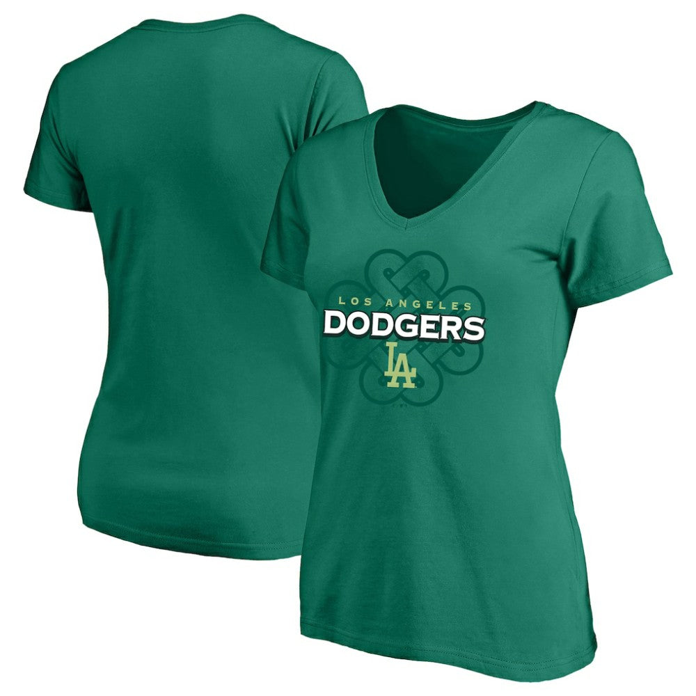 MLB Los Angeles Dodgers Profile Women's Plus Size Celtic V-Neck T-Shirt