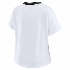 WEAR by Erin Andrews Women's Cropped Center Stripe Dolman T-Shirt - Cincinnati Bengals
