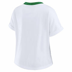 WEAR by Erin Andrews Women's Cropped Center Stripe Dolman T-Shirt - Philadelphia Eagles