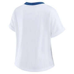 WEAR by Erin Andrews Women's Cropped Center Stripe Dolman T-Shirt - Seattle Seahawks