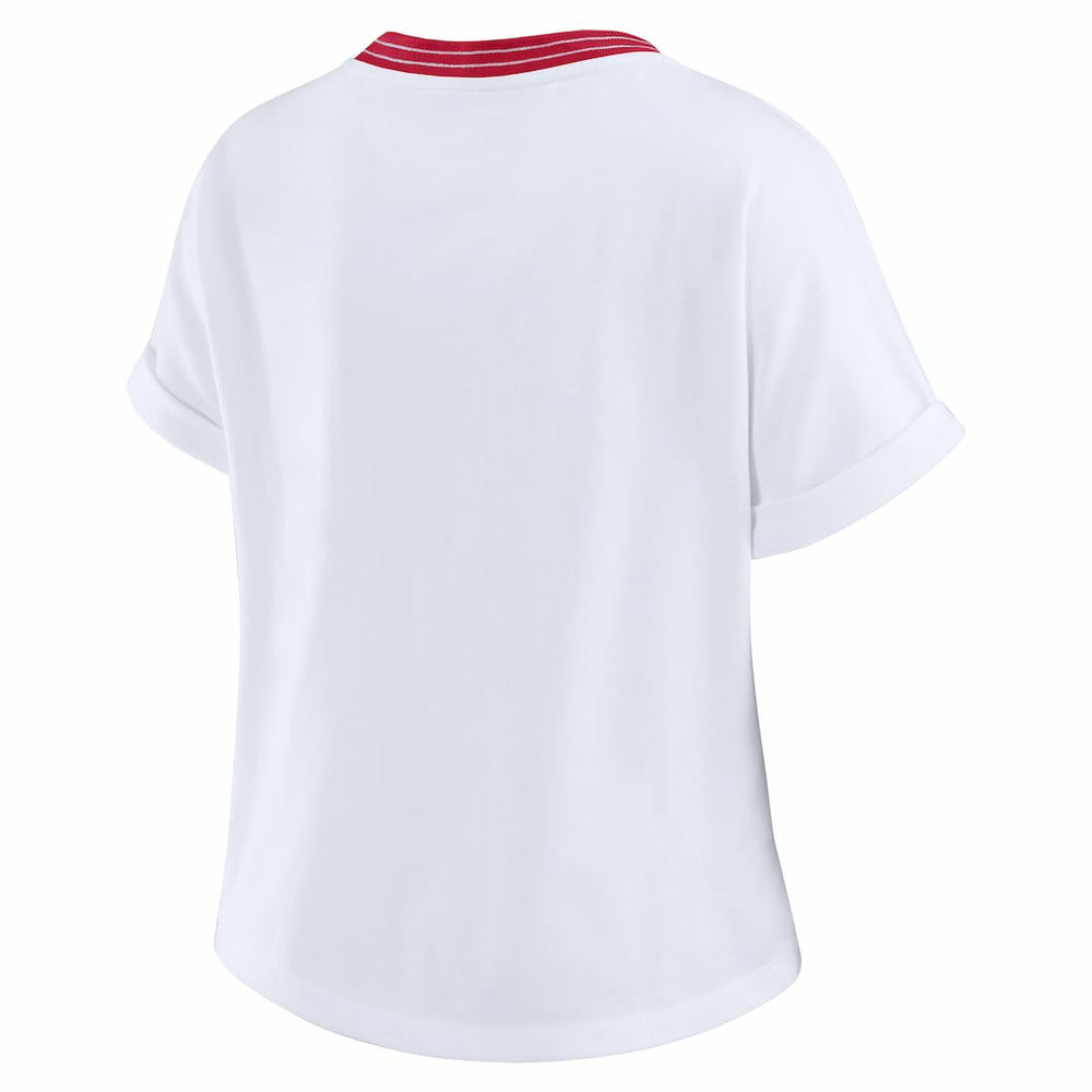 WEAR by Erin Andrews Women's Cropped Center Stripe Dolman T-Shirt - Arizona Cardinals