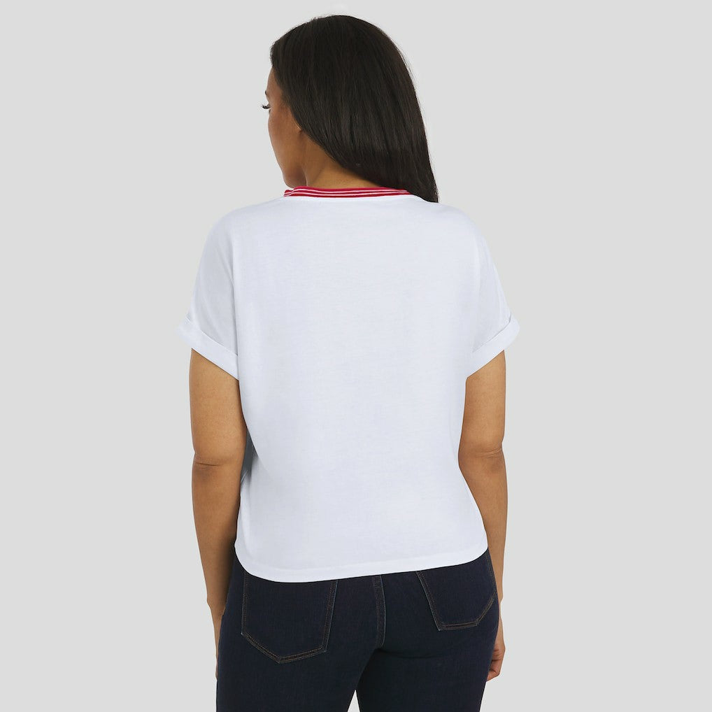 WEAR by Erin Andrews Women's Cropped Center Stripe Dolman T-Shirt - Arizona Cardinals