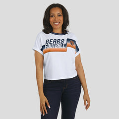 WEAR by Erin Andrews Women's Cropped Center Stripe Dolman T-Shirt - Chicago Bears