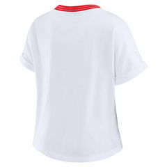 WEAR by Erin Andrews Women's Cropped Center Stripe Dolman T-Shirt - Atlanta Falcons