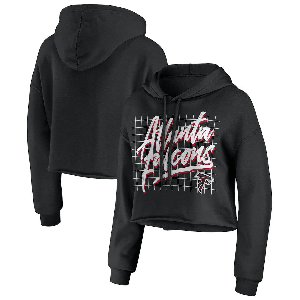 WEAR by Erin Andrews Women's Domestic Cropped Pullover Hoodie - Atlanta Falcons
