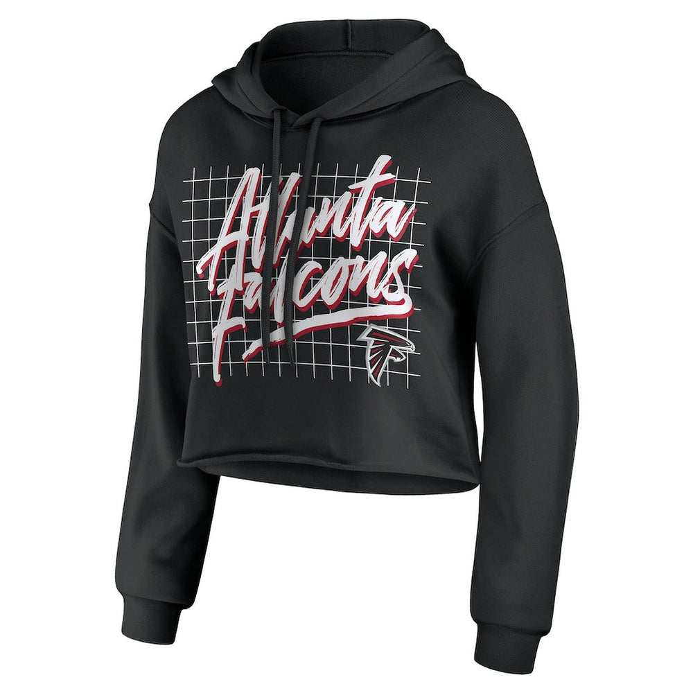 WEAR by Erin Andrews Women's Domestic Cropped Pullover Hoodie - Atlanta Falcons