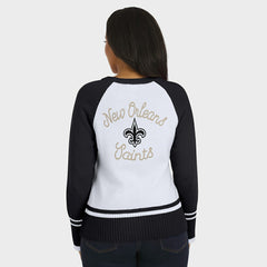 WEAR by Erin Andrews Women's Colorblock Raglan Sweater - New Orleans Saints