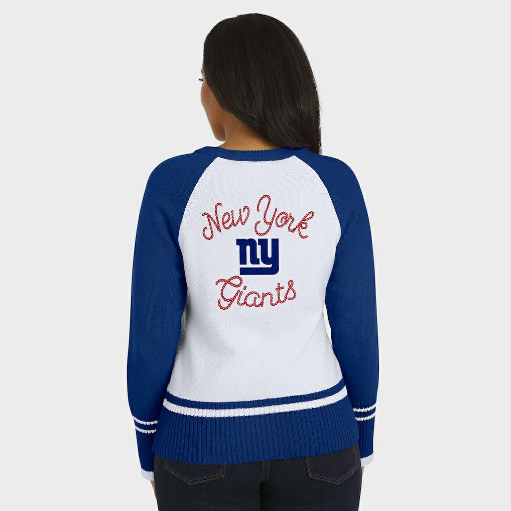 WEAR by Erin Andrews Women's Colorblock Raglan Sweater - New York Giants