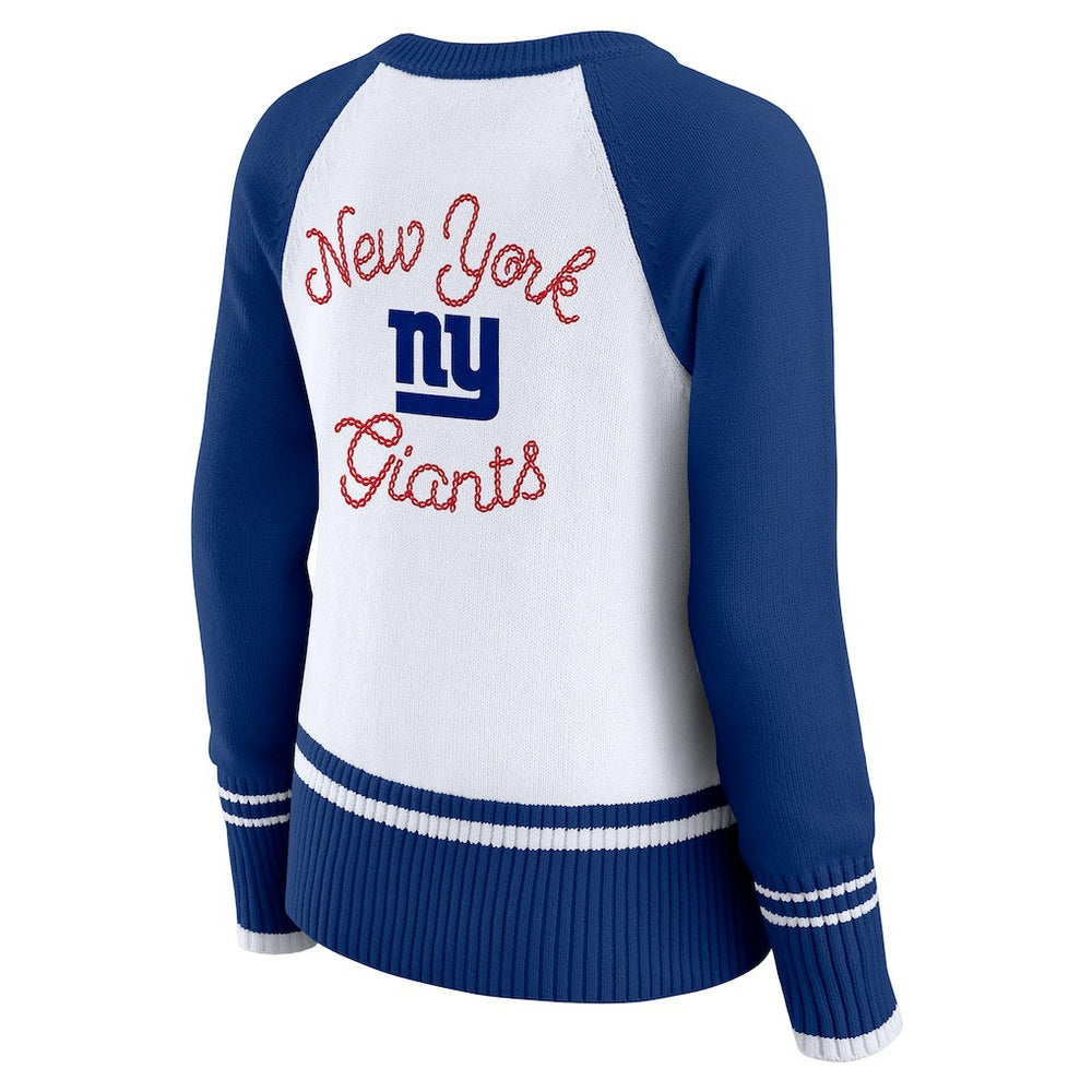 WEAR by Erin Andrews Women's Colorblock Raglan Sweater - New York Giants