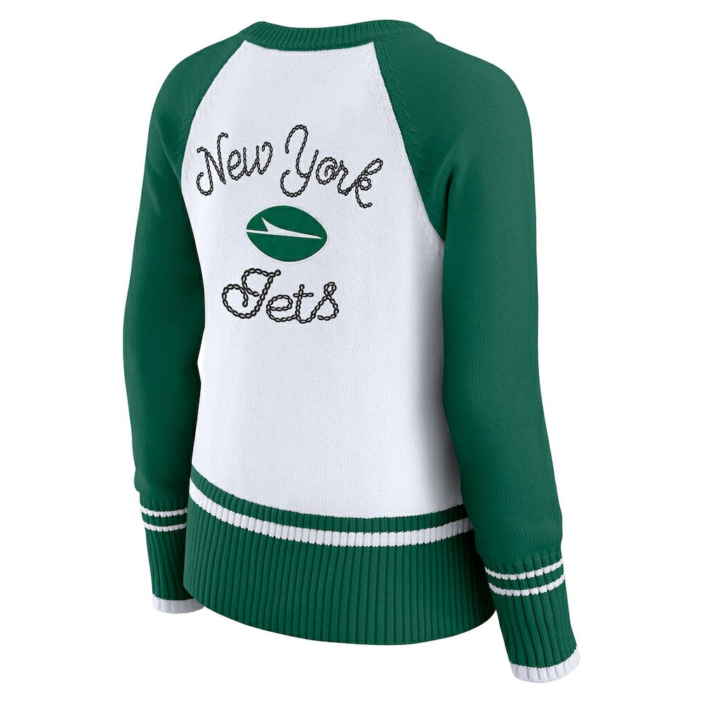 WEAR by Erin Andrews Women's Colorblock Raglan Sweater - New York Jets