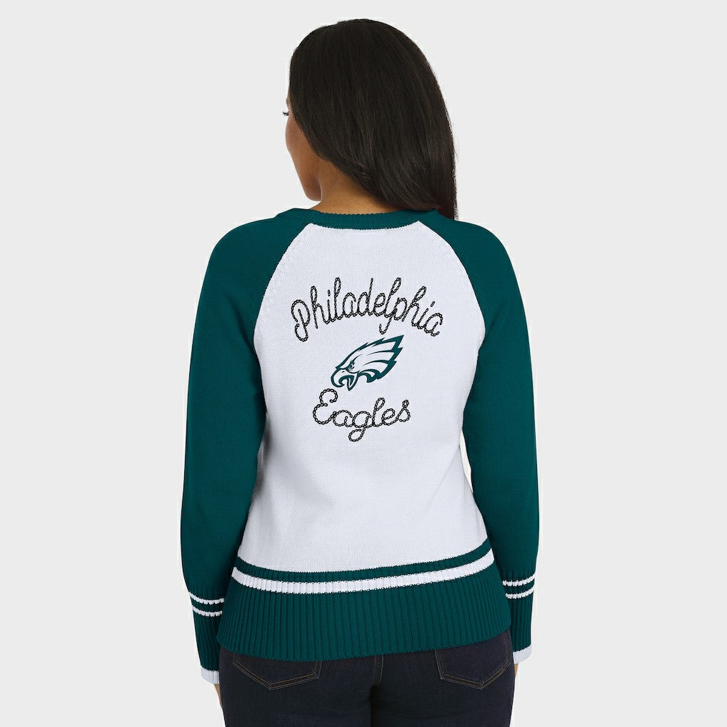 WEAR by Erin Andrews Women's Colorblock Raglan Sweater - Philadelphia Eagles