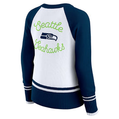 WEAR by Erin Andrews Women's Colorblock Raglan Sweater - Seattle Seahawks