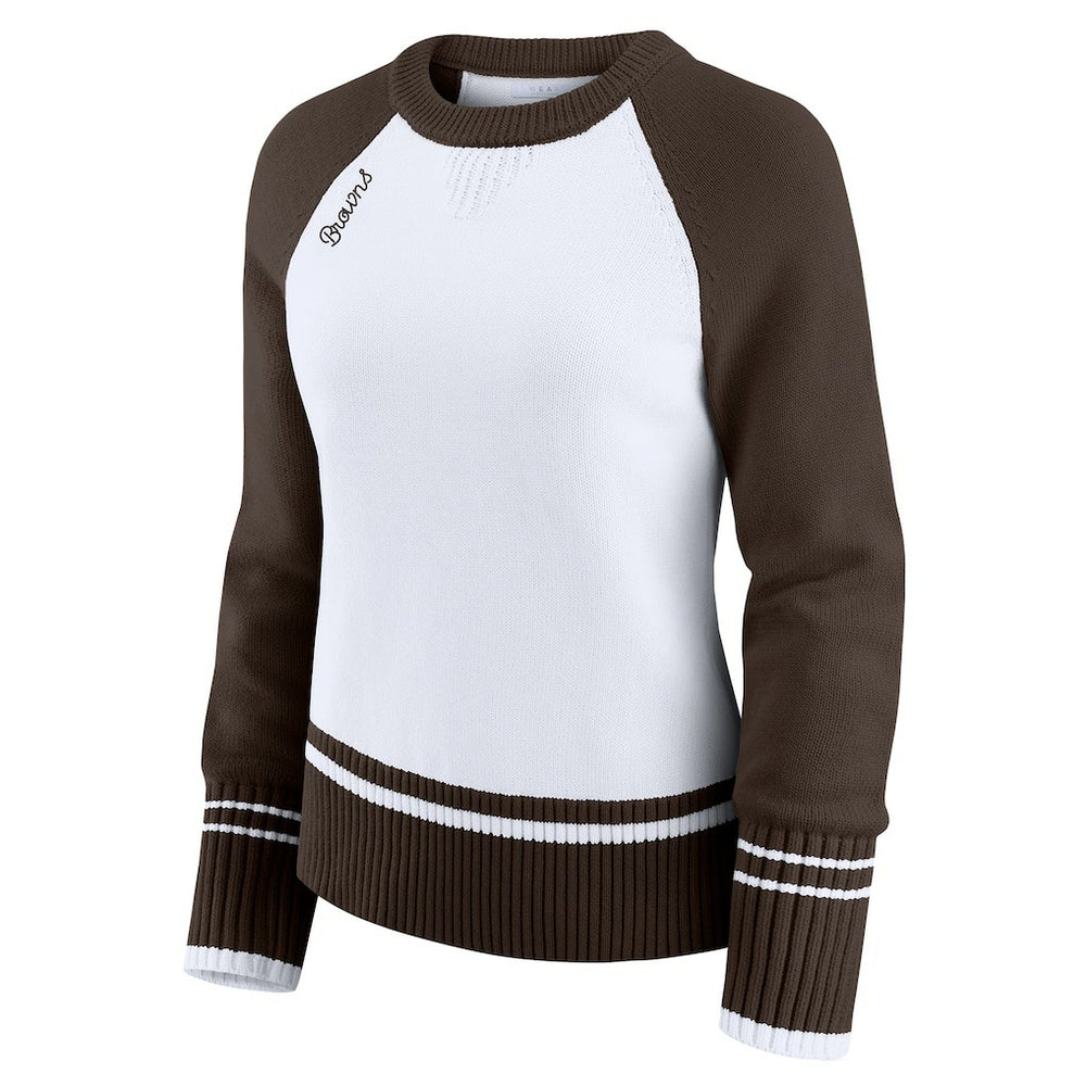 WEAR by Erin Andrews Women's Colorblock Raglan Sweater - Cleveland Browns