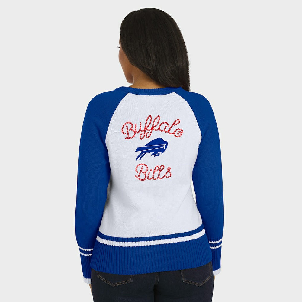 WEAR by Erin Andrews Women's Colorblock Raglan Sweater - Buffalo Bills