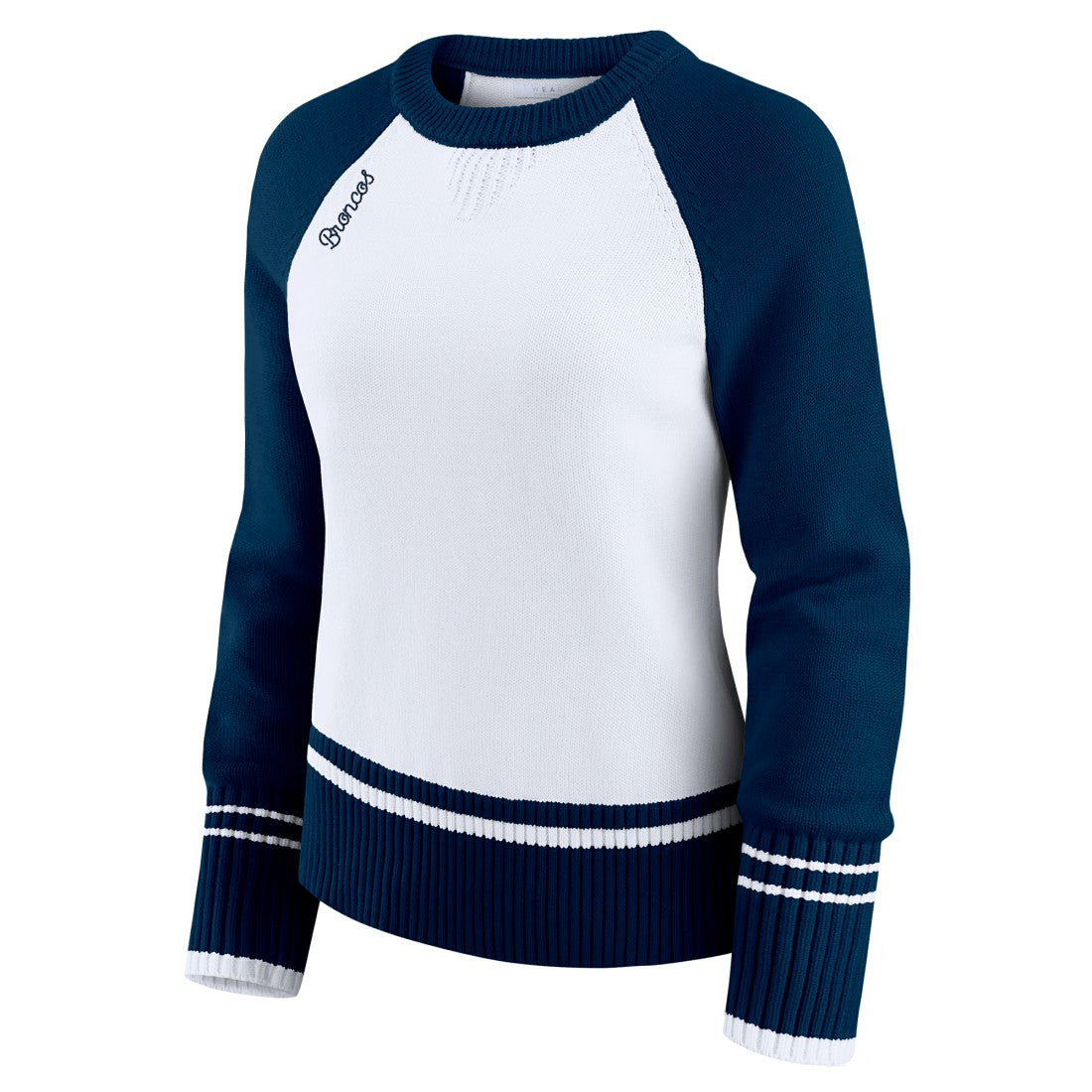 WEAR by Erin Andrews Women's Colorblock Raglan Sweater - Denver Broncos