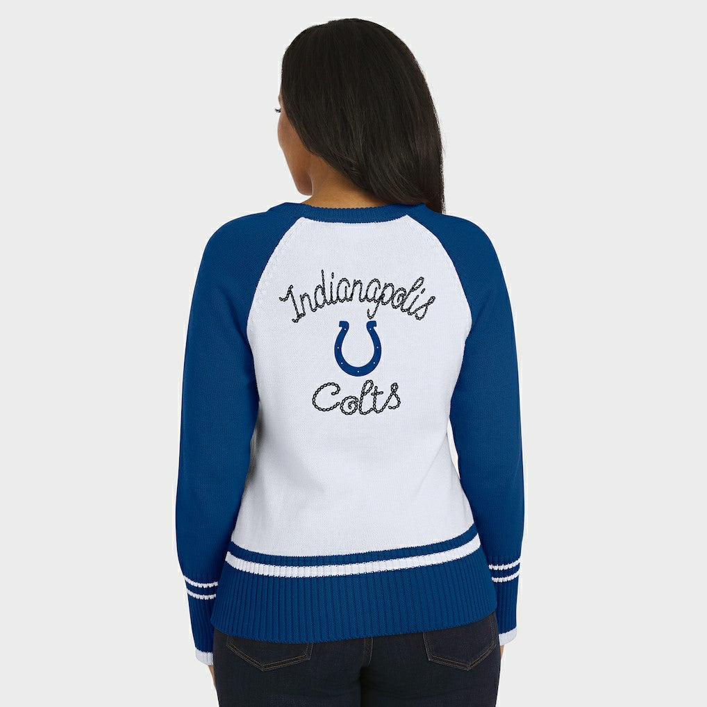 WEAR by Erin Andrews Women's Colorblock Raglan Sweater - Indianapolis Colts