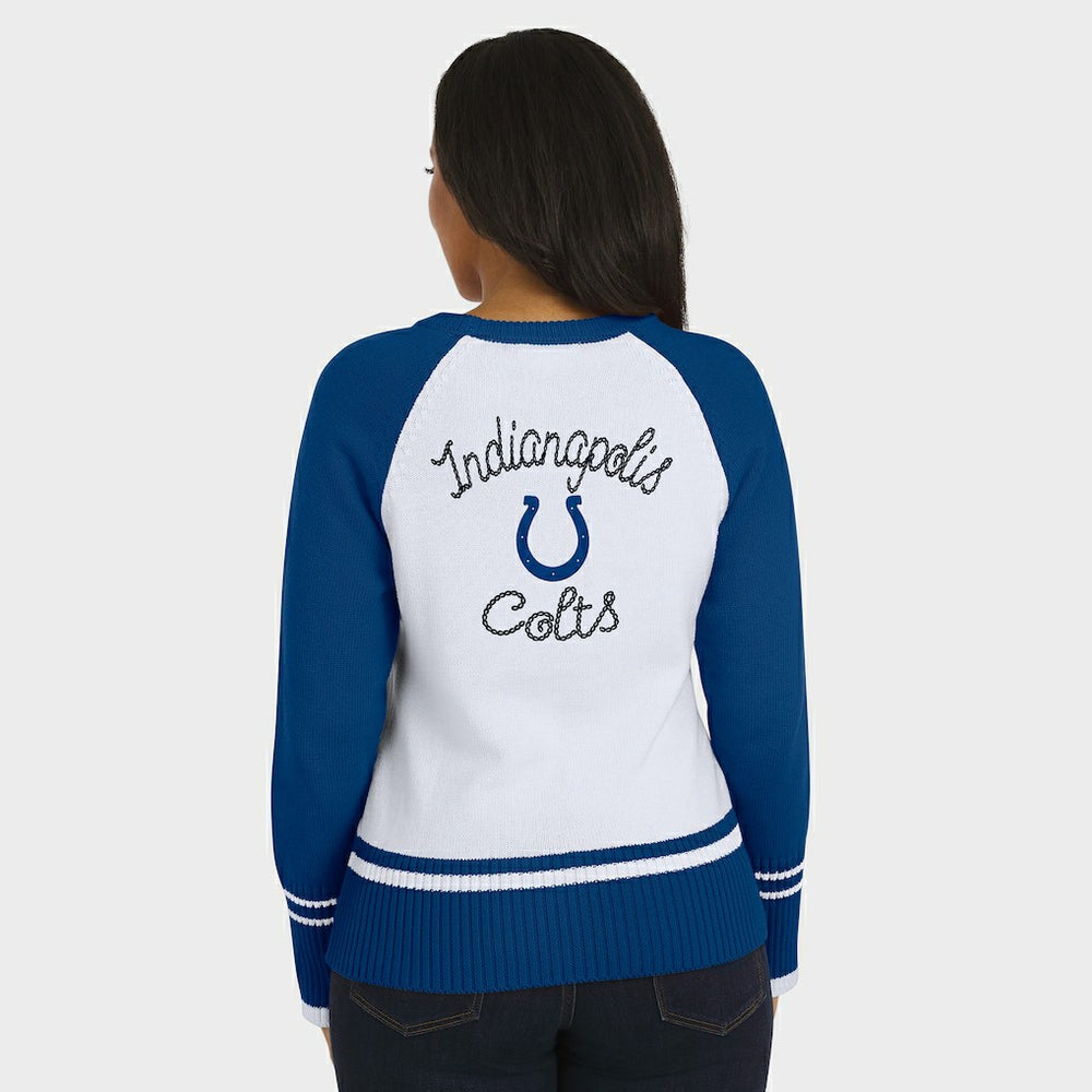 WEAR by Erin Andrews Women's Colorblock Raglan Sweater - Indianapolis Colts