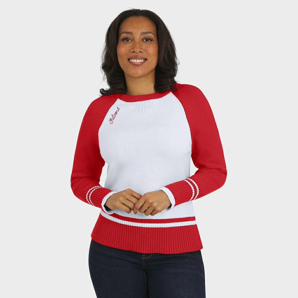 WEAR by Erin Andrews Women's Colorblock Raglan Sweater - Atlanta Falcons