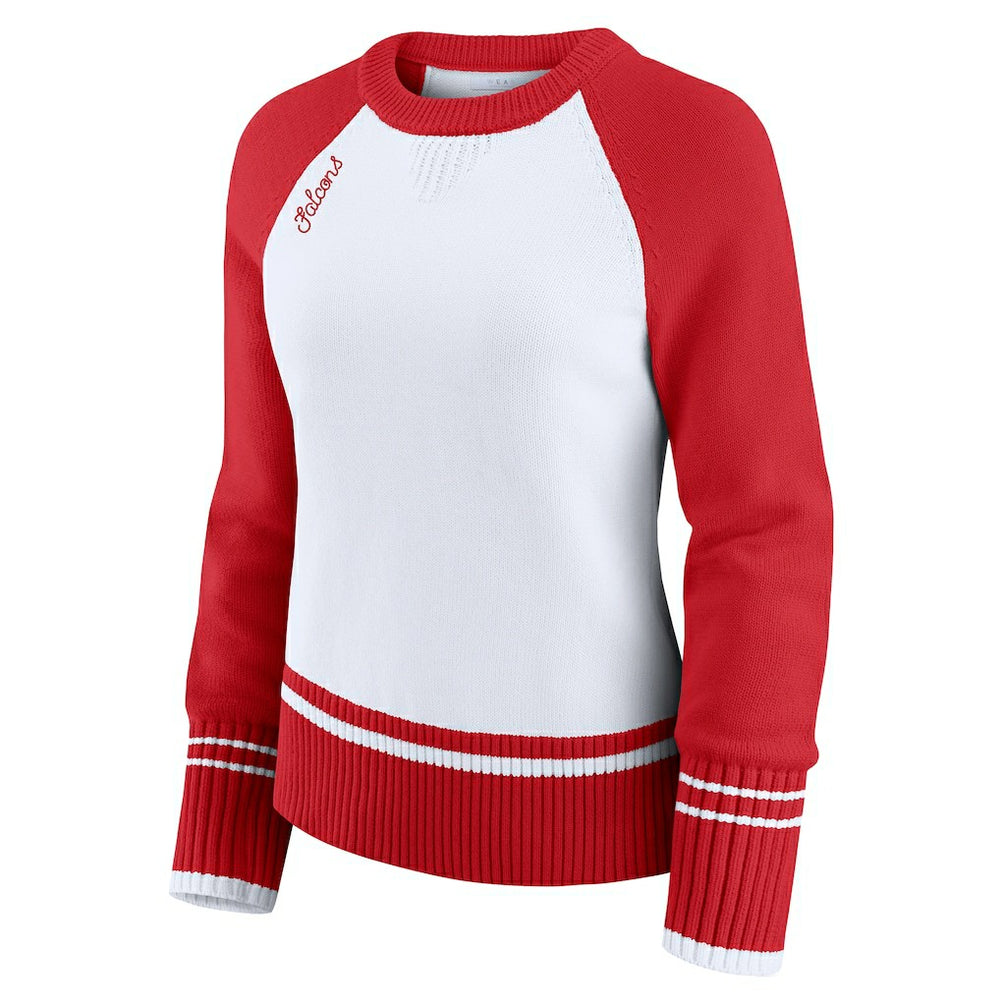 WEAR by Erin Andrews Women's Colorblock Raglan Sweater - Atlanta Falcons
