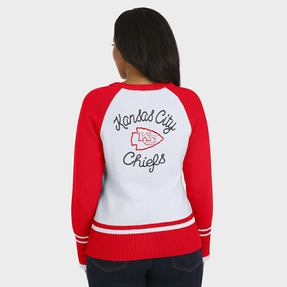 WEAR by Erin Andrews Women's Colorblock Raglan Sweater - Kansas City Chiefs