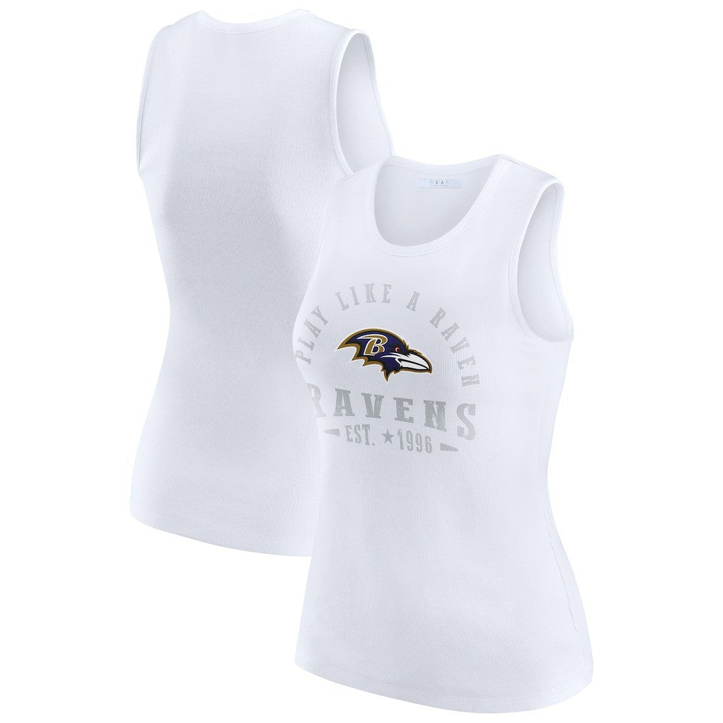 WEAR by Erin Andrews Women's Ribbed Graphic Tank Top - Baltimore Ravens