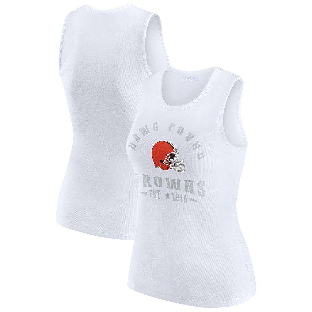 WEAR by Erin Andrews Women's Ribbed Graphic Tank Top - Cleveland Browns