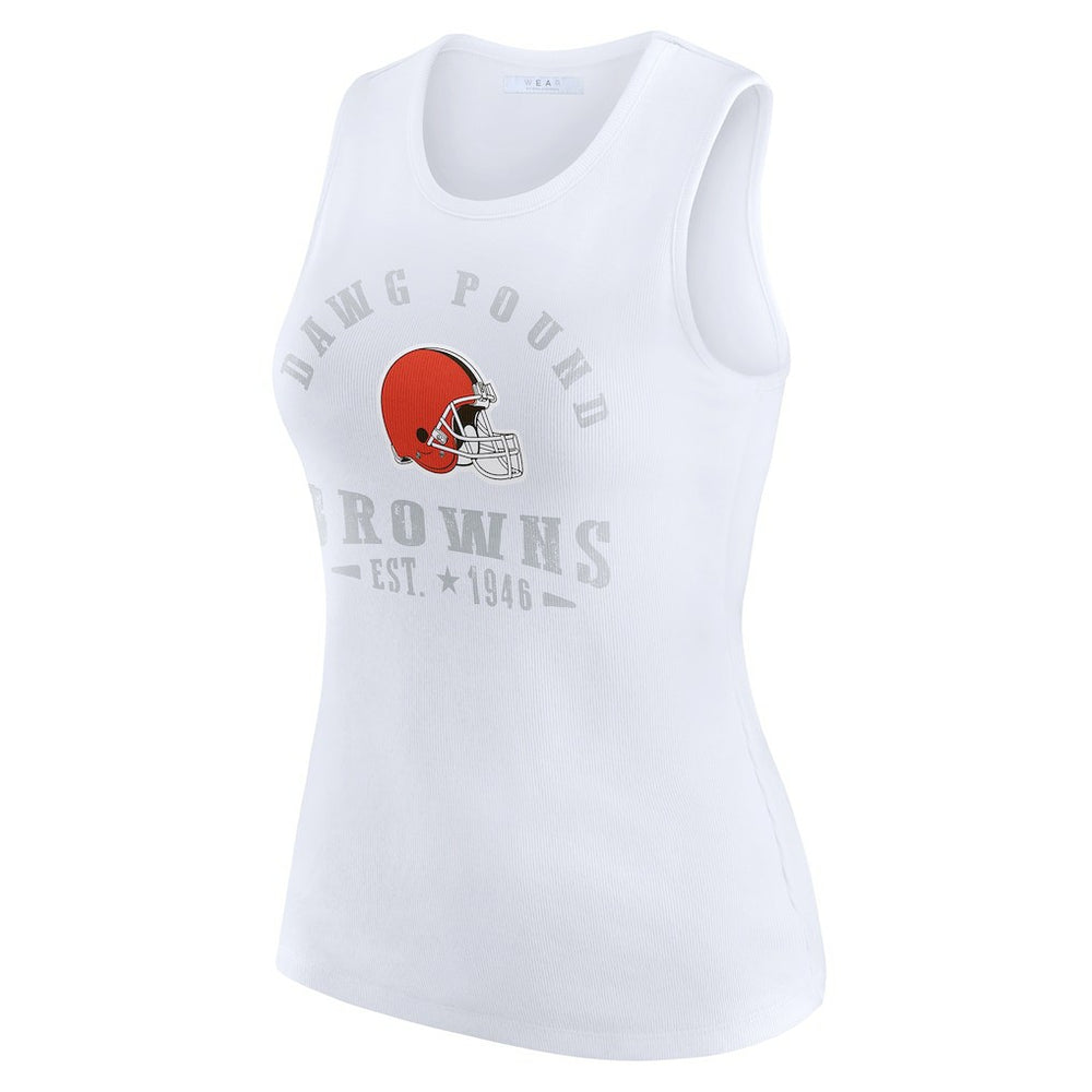WEAR by Erin Andrews Women's Ribbed Graphic Tank Top - Cleveland Browns