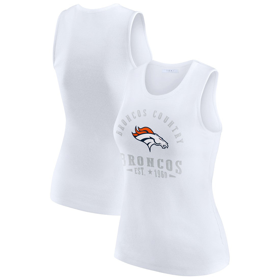 WEAR by Erin Andrews Women's Ribbed Graphic Tank Top - Denver Broncos