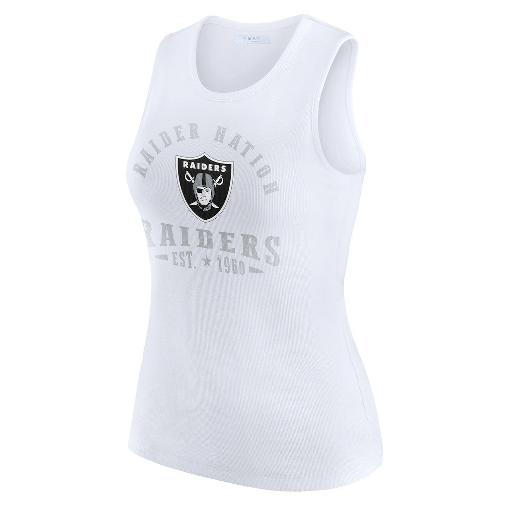 WEAR by Erin Andrews Women's Ribbed Graphic Tank Top - Las Vegas Raiders