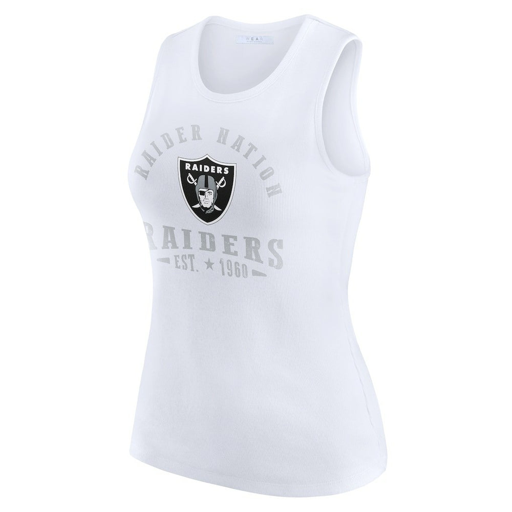 WEAR by Erin Andrews Women's Ribbed Graphic Tank Top - Las Vegas Raiders