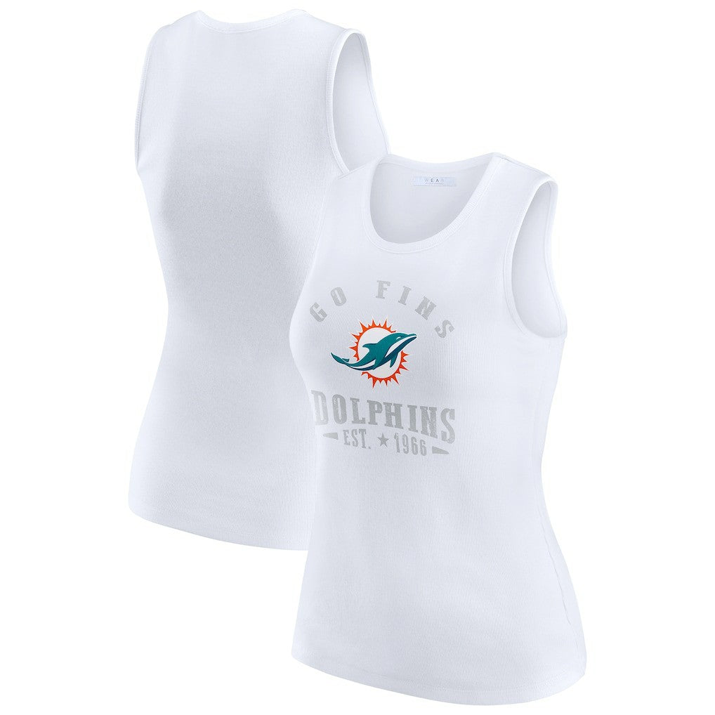 WEAR by Erin Andrews Women's Ribbed Graphic Tank Top - Miami Dolphins