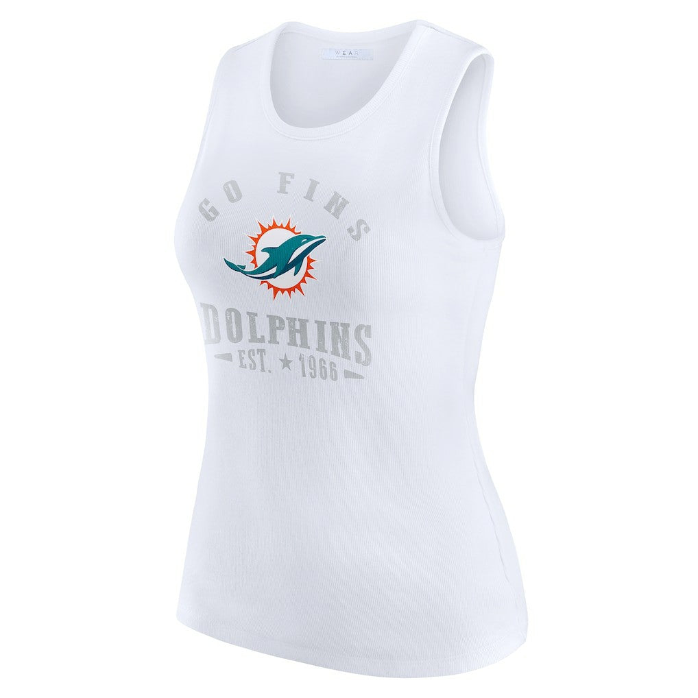 WEAR by Erin Andrews Women's Ribbed Graphic Tank Top - Miami Dolphins