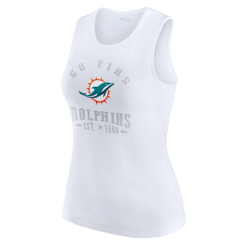 WEAR by Erin Andrews Women's Ribbed Graphic Tank Top - Miami Dolphins