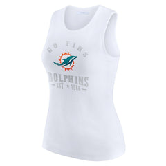 WEAR by Erin Andrews Women's Ribbed Graphic Tank Top - Miami Dolphins
