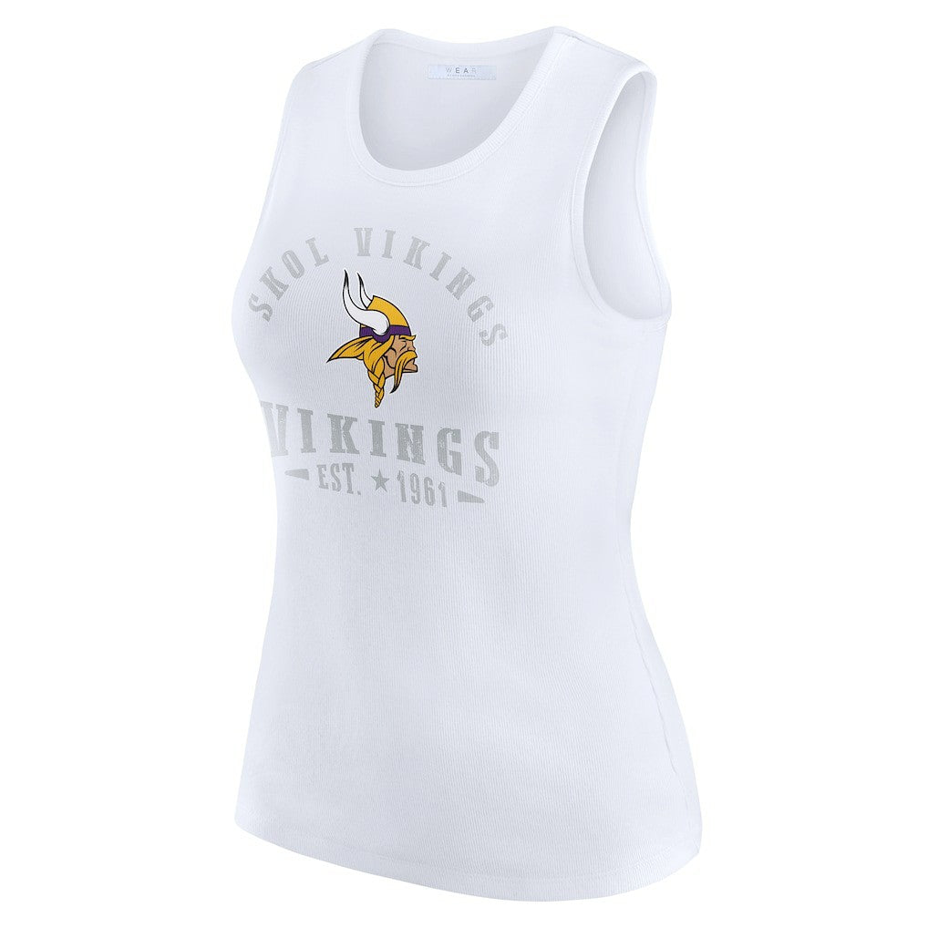 WEAR by Erin Andrews Women's Ribbed Graphic Tank Top - Minnesota Vikings
