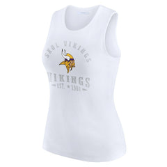 WEAR by Erin Andrews Women's Ribbed Graphic Tank Top - Minnesota Vikings