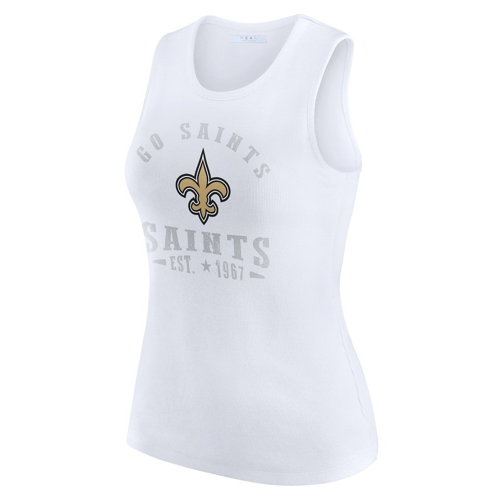 WEAR by Erin Andrews Women's Ribbed Graphic Tank Top - New Orleans Saints