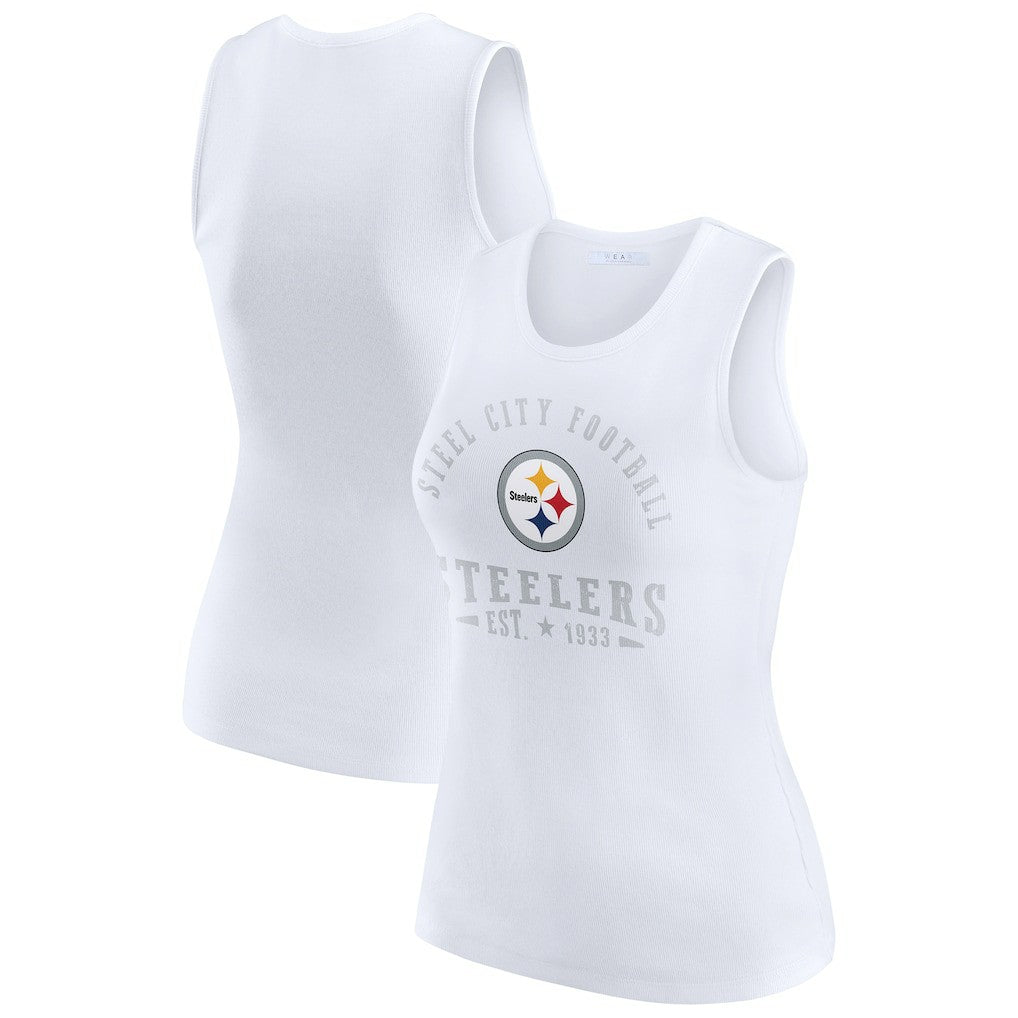 WEAR by Erin Andrews Women's Ribbed Graphic Tank Top - Pittsburgh Steelers