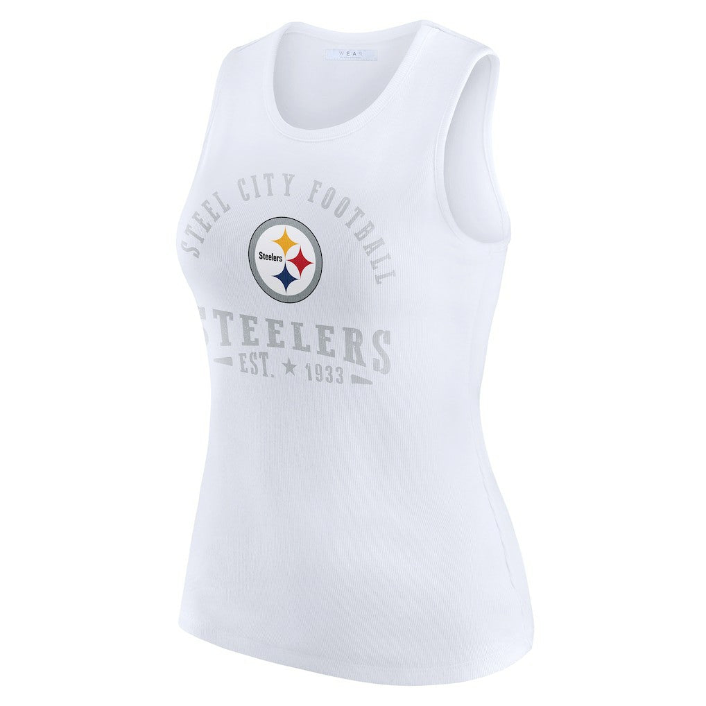 WEAR by Erin Andrews Women's Ribbed Graphic Tank Top - Pittsburgh Steelers