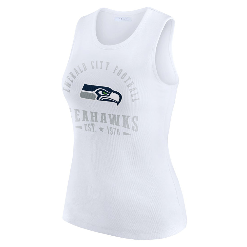 WEAR by Erin Andrews Women's Ribbed Graphic Tank Top - Seattle Seahawks