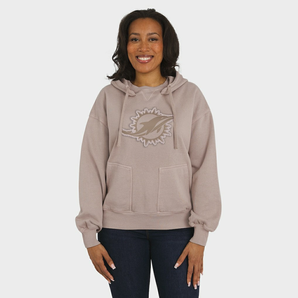 WEAR by Erin Andrews Women's Washed Pullover Crewdie - Miami Dolphins