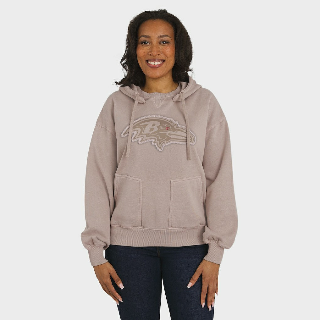 WEAR by Erin Andrews Women's Washed Pullover Crewdie - Baltimore Ravens