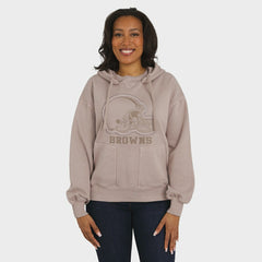 WEAR by Erin Andrews Women's Washed Pullover Crewdie - Cleveland Browns